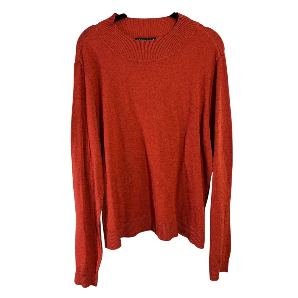 Love‎ Ellie XXL Orange Knit Sweater Long Sleeve Crew Neck Pullover Top